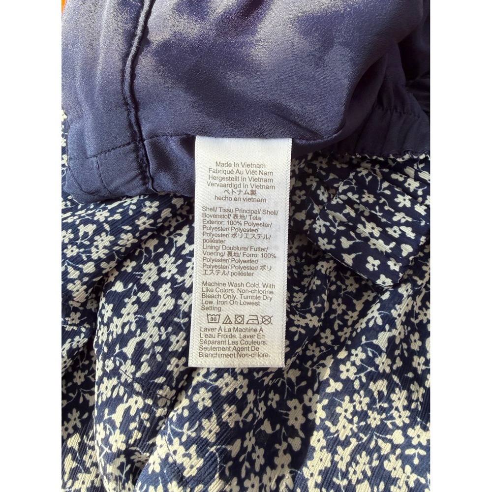 J.Crew Ditsy Floral Tiered Mini Skirt Elastic Waist XL Navy Blue White Spring - Picture 6 of 7
